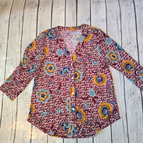 AMANA Women’s Floral Long Sleeve Top - Size M - Picture 1 of 9